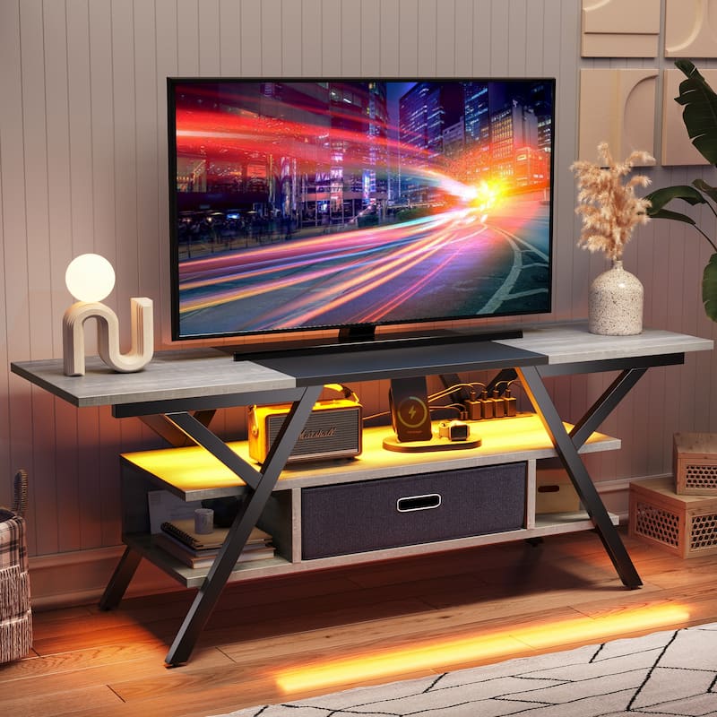 55 inch LED TV Stand for TVs up to 65 inch Media Console Entertainment Center with Drawer