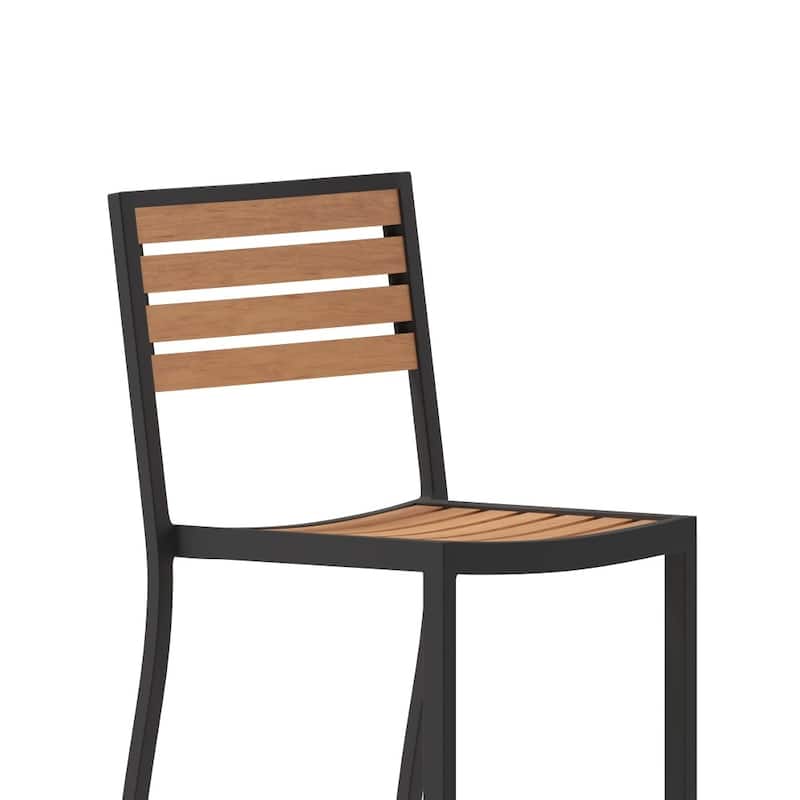 Commercial Grade Outdoor All-Weather Bar Stool with Poly Resin Slats