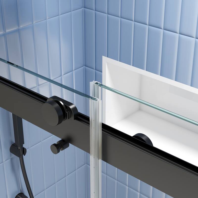 48"/60" x 74" Double Sliding Semi-Frameless Shower Door with Clear Glass