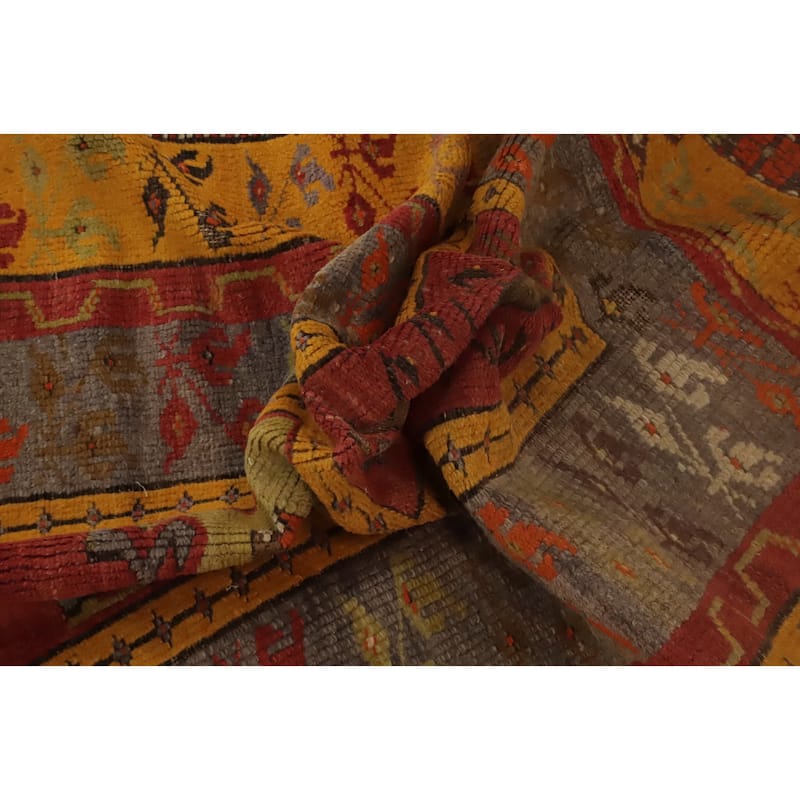 Hand Knotted Oriental 100% Wool Carpet Transitional Tribal Oranges & Rust Anatolian Area Rug - 5' 2'' X 3' 8''