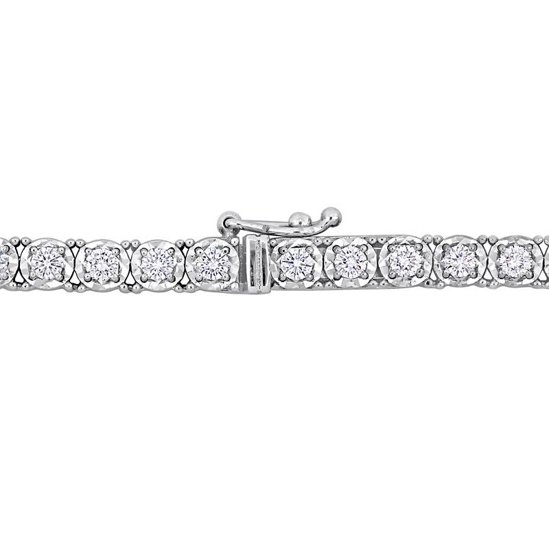 Miadora 14k White Gold Diamond Necklace 18.5" to 36"