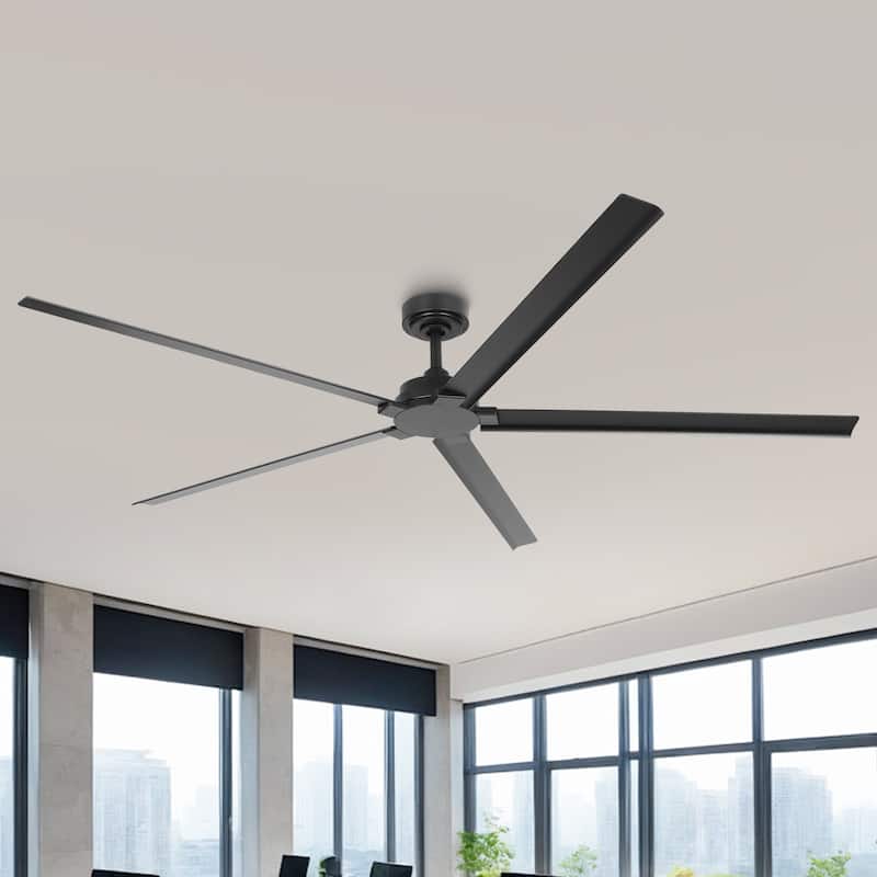 Ceiling Fan 72" Industrial 5-Blade Black IPX4 Outdoor Use