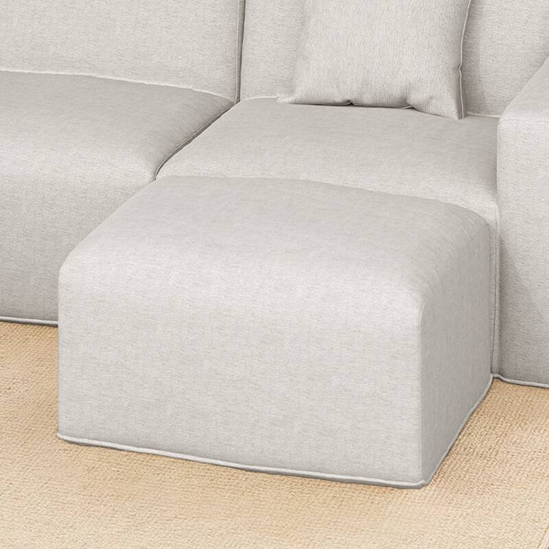 Outdoor No Assembly Patio Conversation Sets with Coffee Table, Ottoman