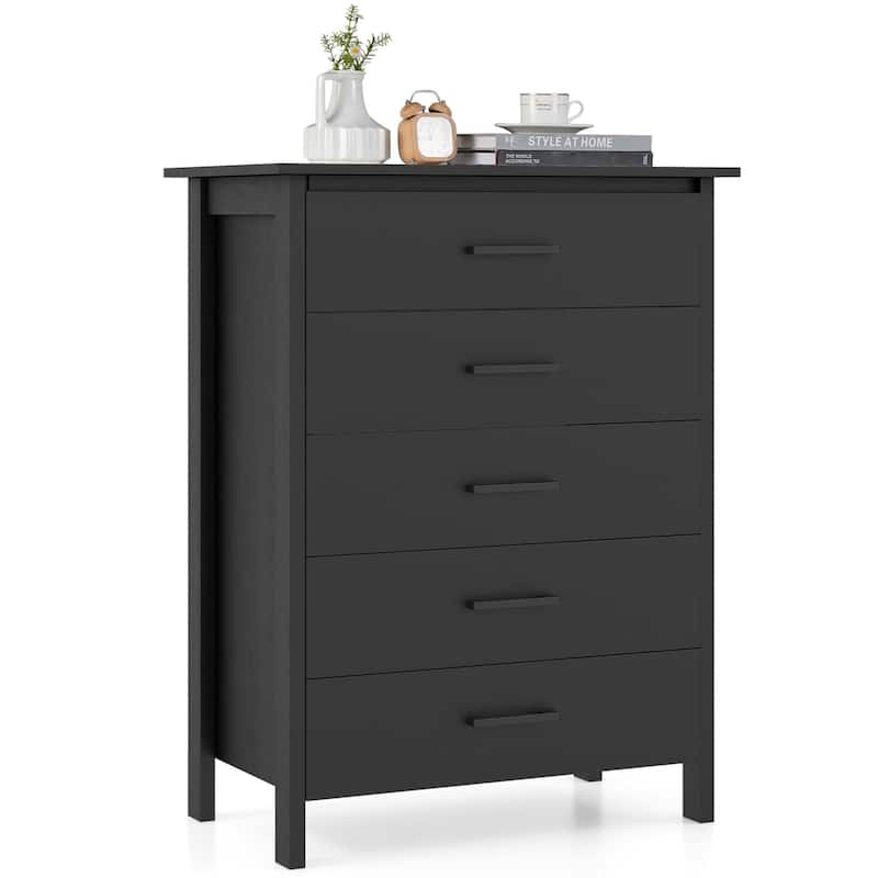 5-Drawer Dresser Multipurpose Clothes Organizer Chest of Drawers - Black