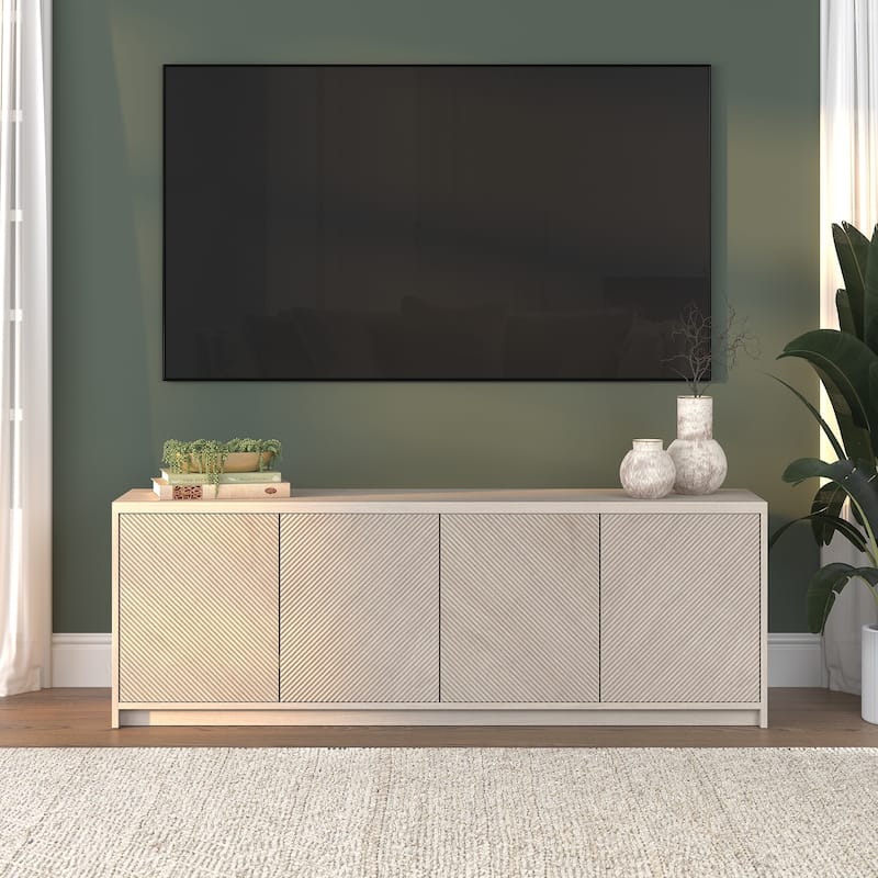 Renad Rectangular Fluted TV Stand for TV's up to 78" - 70" Wide