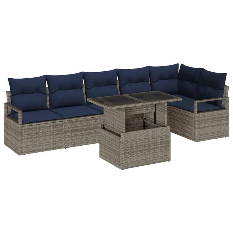 vidaXL 7 Piece Garden Sofa Set with Cushions - 113×48×27.2