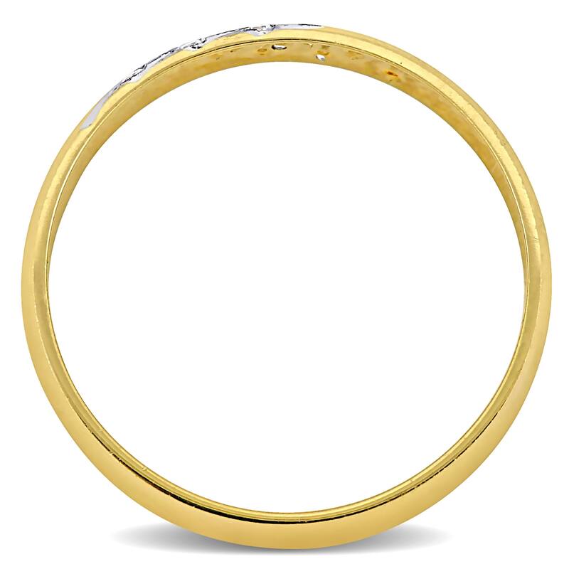 Miadora Cubic Zirconia Ladies Wedding Band in 10k Yellow Gold