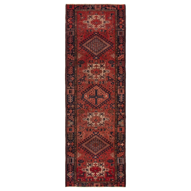 ECARPETGALLERY Hand-knotted Konya Anatolian Red Wool Rug - 3'7 x 10'8 - Red - 3'7 x 10'8
