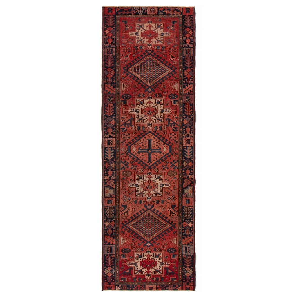 ECARPETGALLERY Hand-knotted Konya Anatolian Red Wool Rug - 3'7 x 10'8