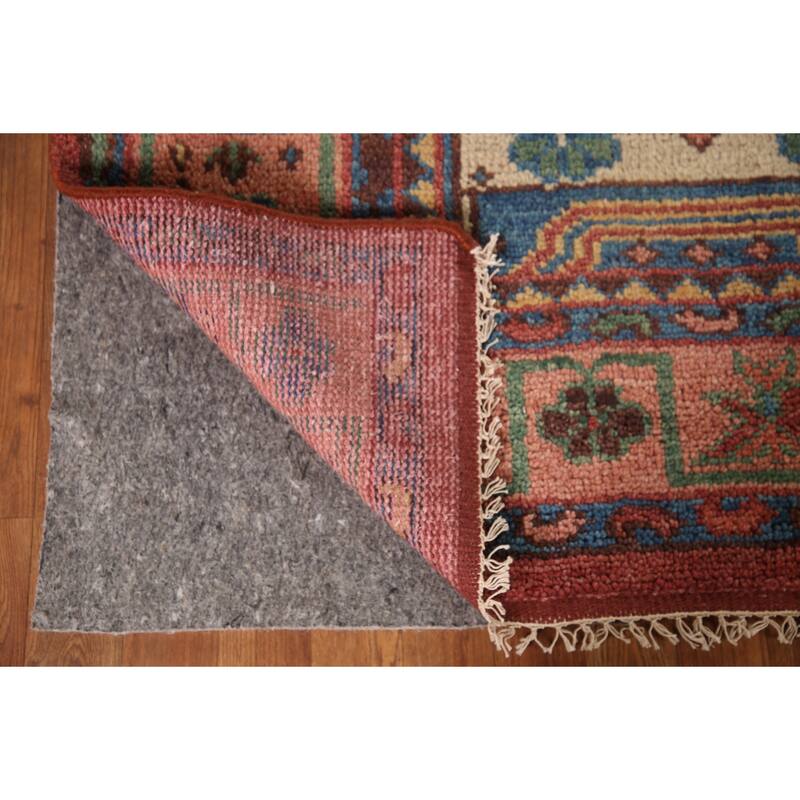 Geometric Red Sirjan Oriental Area Rug Hand-knotted Wool Carpet - 8'0"x 9'10"