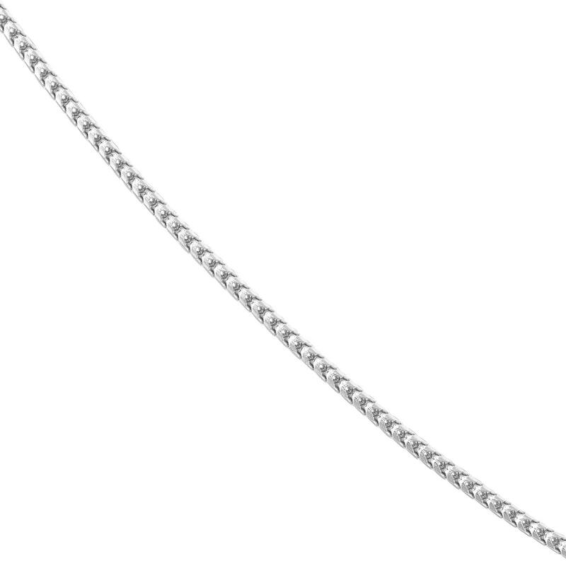 Curata 925 Sterling Silver Rhodium 1.45mm Round Franco Chain Necklace (Lobster)