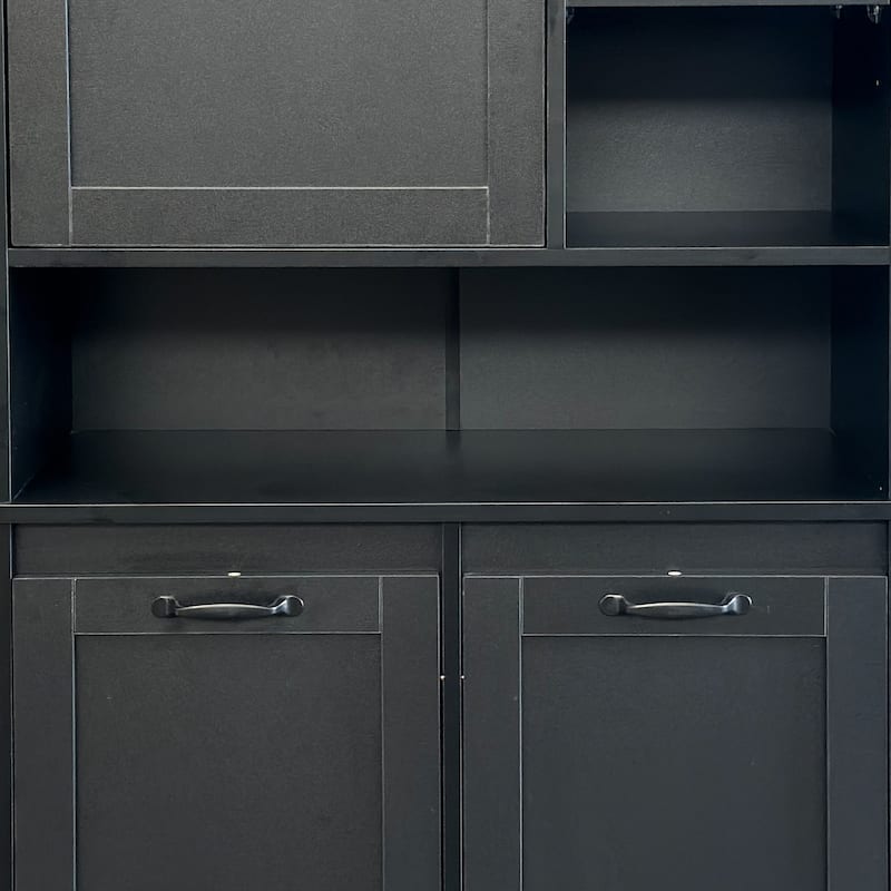 Tall Bathroom Storage Cabinet with Doors and shelf, Freestanding Bathroom Cabinet, Tilt-Out Laundry Hamper