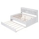 preview thumbnail 20 of 43, Light Grey Full Size Wooden Captain Bed with Bookshelves, Drawers, and Trundle
