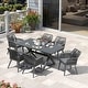 preview thumbnail 12 of 13, PURPLE LEAF PE Rattan Outdoor Dining Set with Aluminum Frame