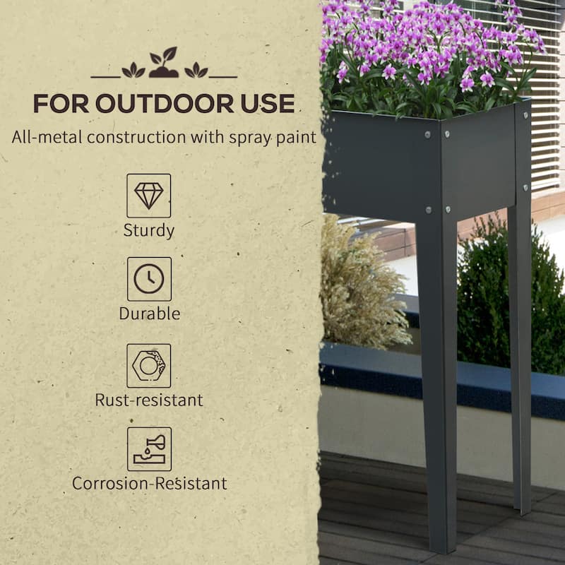 Outsunny Metal Raised Garden Bed