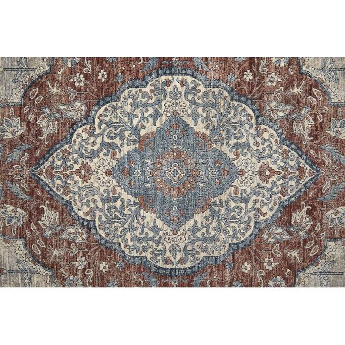 Weviq Power Loomed Floral Stain Resistant Area Rug By HomeRoots - 12' Runner