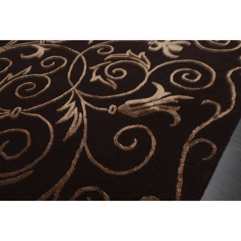 6x9 Hand Knotted New Zealand Wool Chocolate Tibetan Pile Rug - 6' x 9'