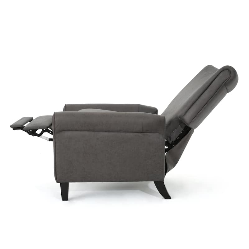 Roomfitters Push Back Recliner Chair with Rolled Arms and Padded Seat for Living Room or Study