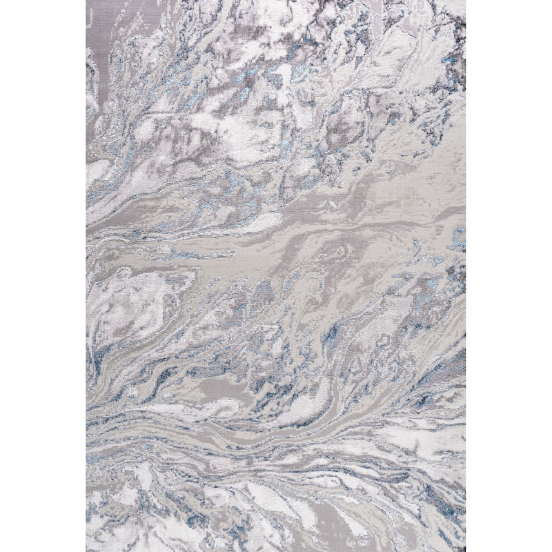 JONATHAN Y Batten Marbled Abstract Area Rug - 5 X 8 - Gray/Blue