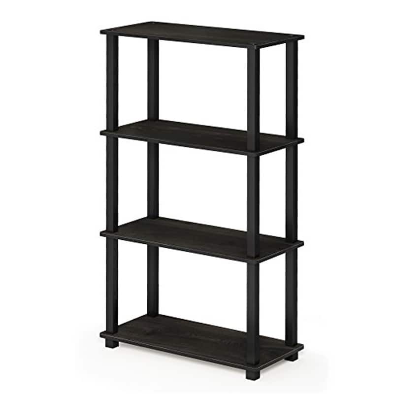 4 Tiers Wood Household Shelving Unit in Espresso/Black (23.58 in. W x 43.27 in. H x 11.61 in. D) - 23.58