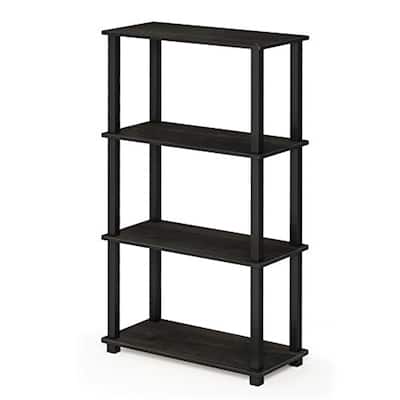 4 Tiers Wood Household Shelving Unit in Espresso/Black (23.58 in. W x 43.27 in. H x 11.61 in. D) - 23.58