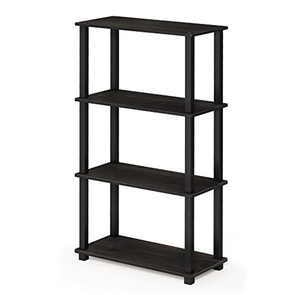 4 Tiers Wood Household Shelving Unit in Espresso/Black (23.58 in. W x 43.27 in. H x 11.61 in. D) - 23.58