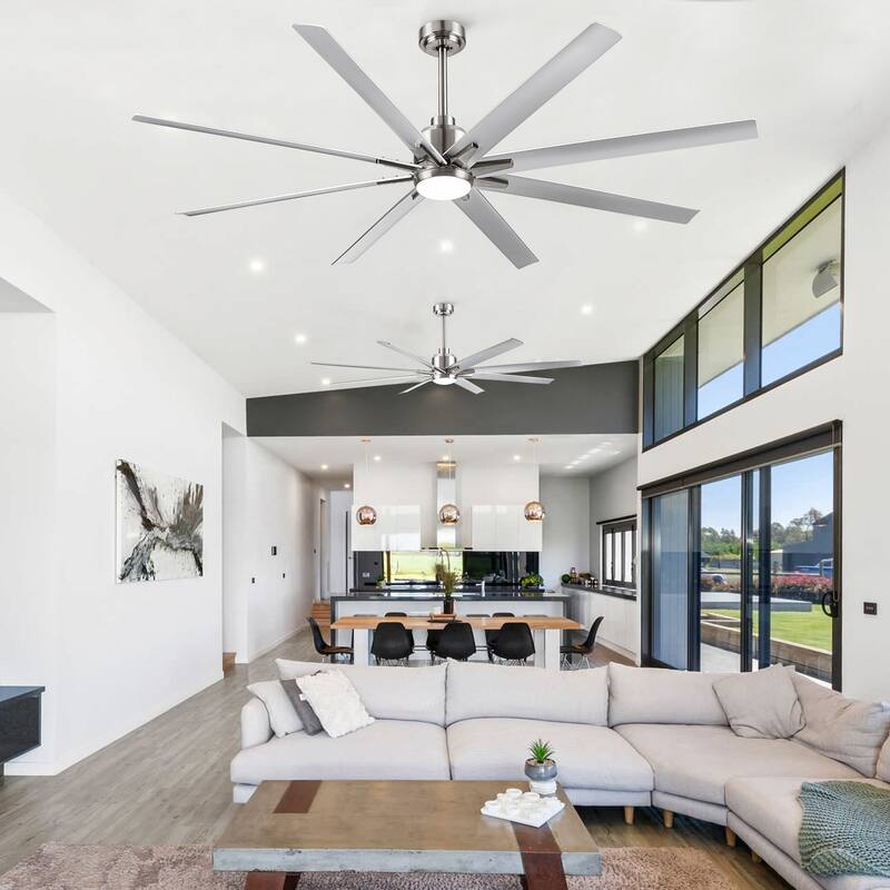 72 in. Integrated LED Indoor Brushed Nickel Smart Ceiling Fan with Remote and APP Control - 72 INCHES