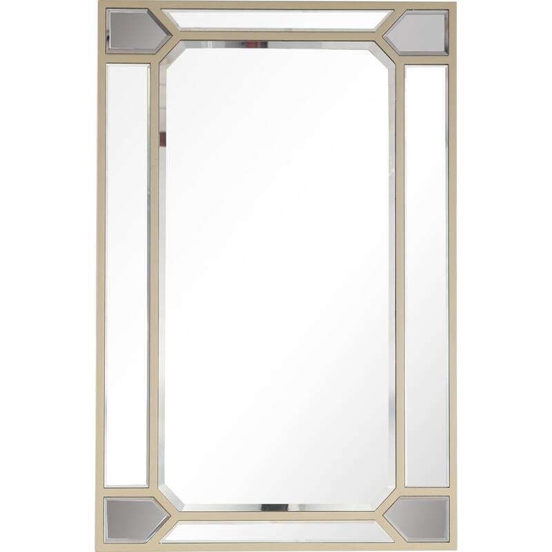 HomeRoots 43" Antique Rectangle Accent Mirror Wall Mounted With Metal Frame - 25.98