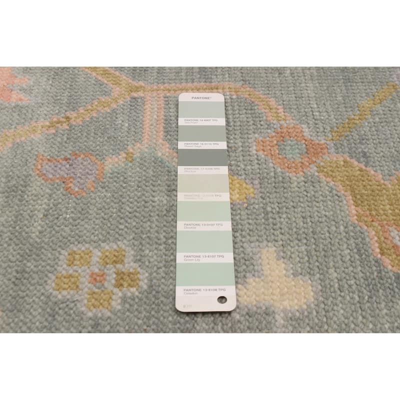 ECARPETGALLERY Hand-knotted Modern Oushak Teal Wool Rug - 7'11 x 10'0