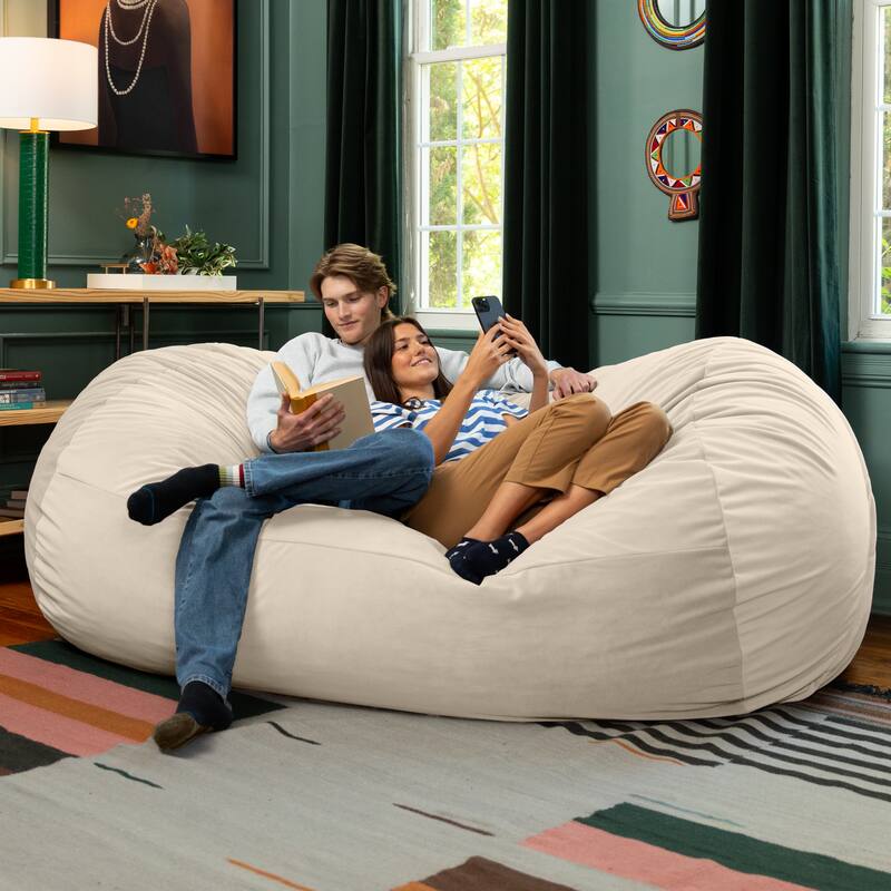 Jaxx Grand Lounger 7 Foot Bean Bag Sofa -Lush Velvet
