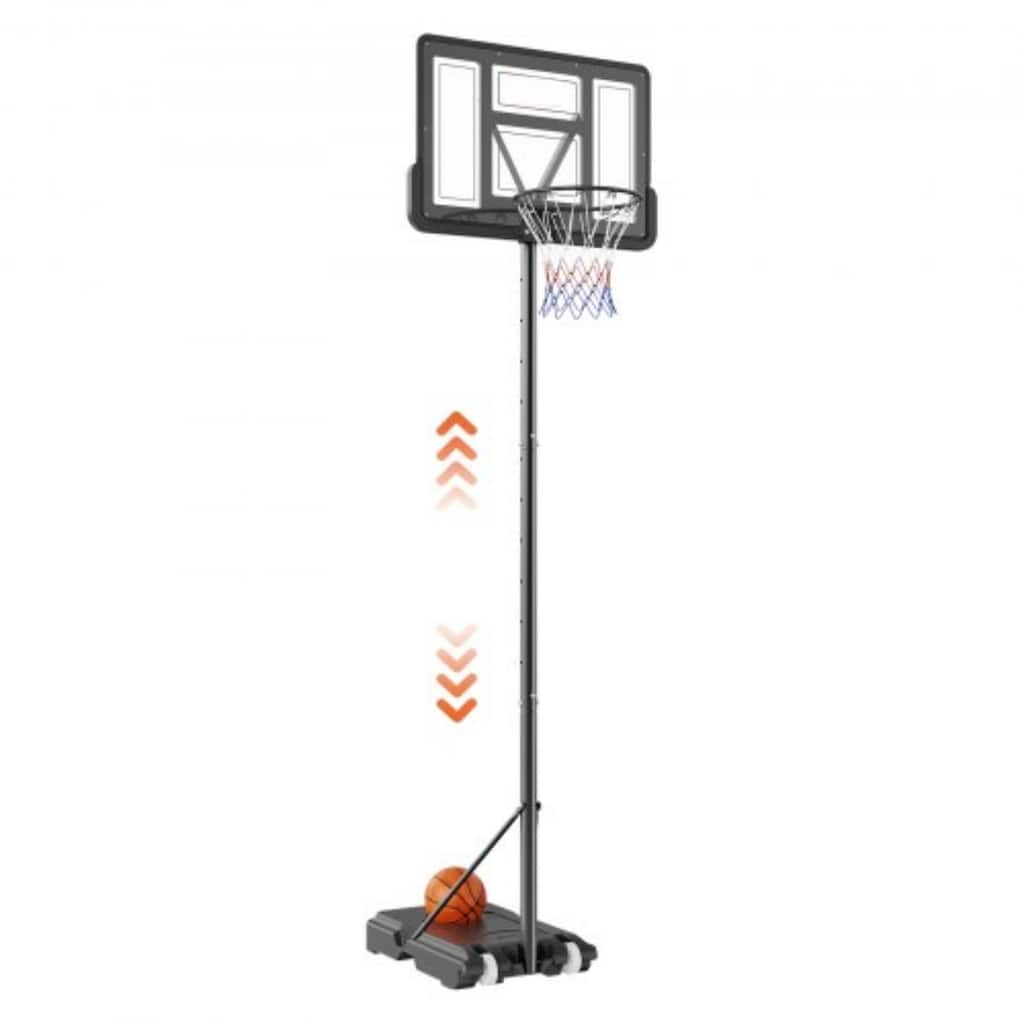 44" Backboard Portable Basketball Hoop System, Adjustable 4-10ft - 44 inches