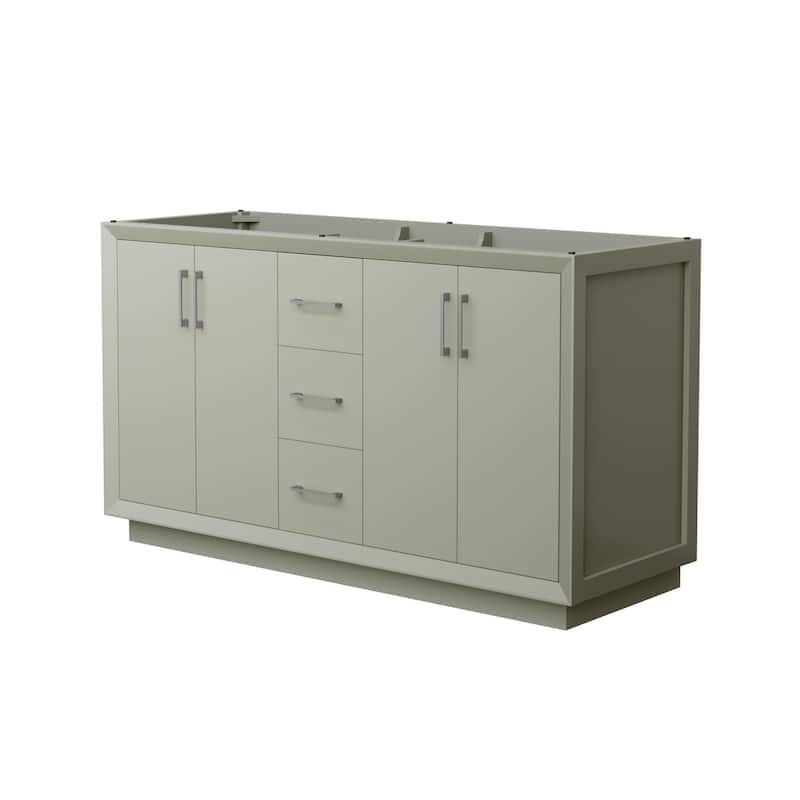 Wyndham Collection WCF414160D-CXSXX-MXX Strada 59" Double Free - Light Green / Brushed Nickel Hardware