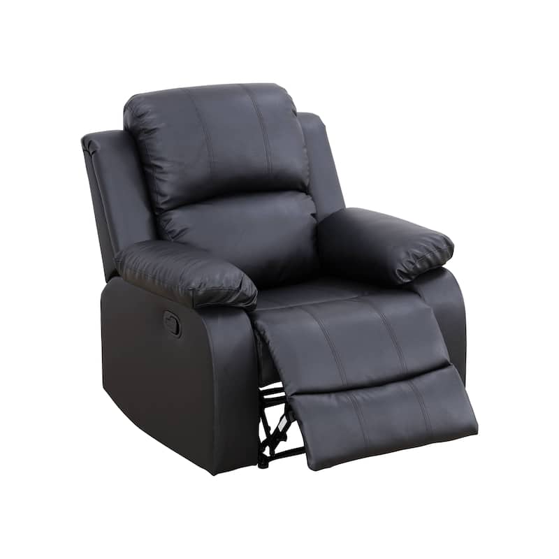 Black Regenerated Leather 3-Piece Couch Living Room Sofa Set