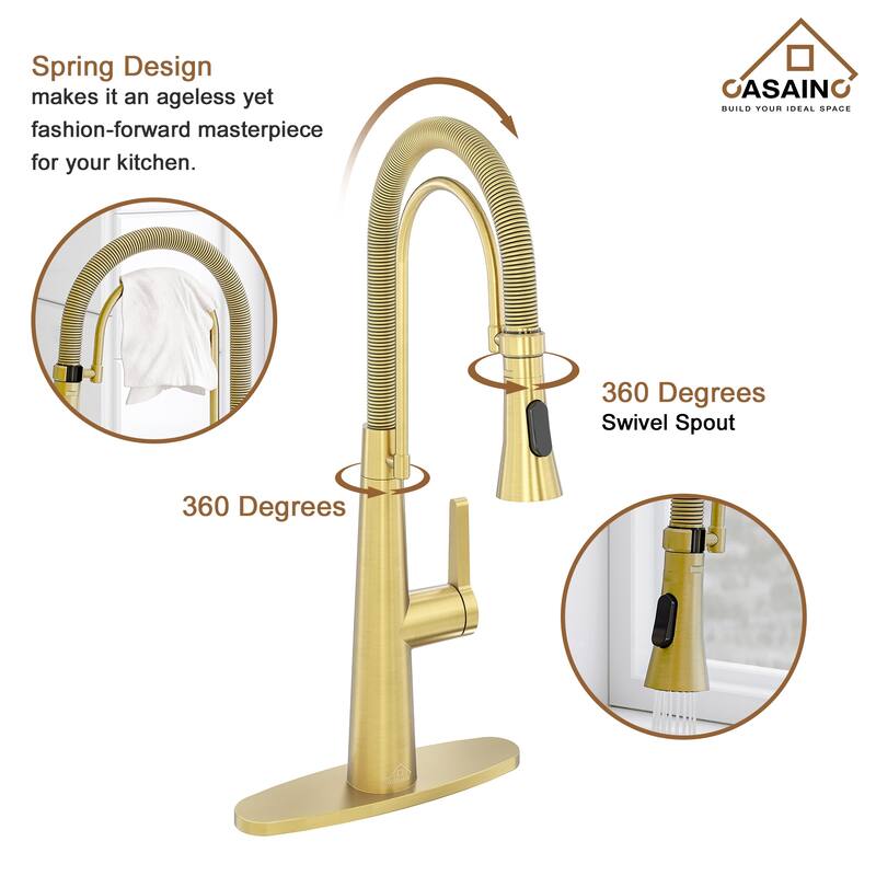 Single-Handle Kitchen Faucet with Dual Function Sprayhead