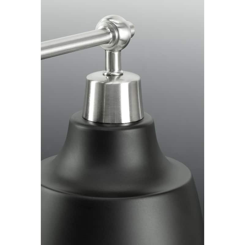 Bramlett 3-light Brushed Nickel/Graphite Metal Shade Bath Vanity Light - 8.120" x 26.620" x 9.620"