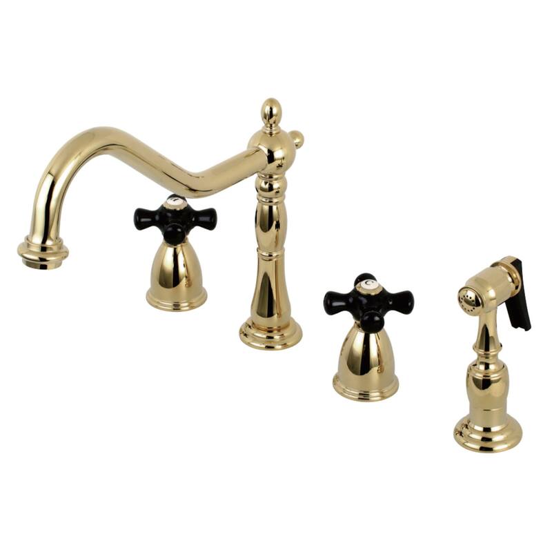 Kingston Brass Duchess 1.8 GPM Widespread Kitchen Faucet - Includes - Polished Brass