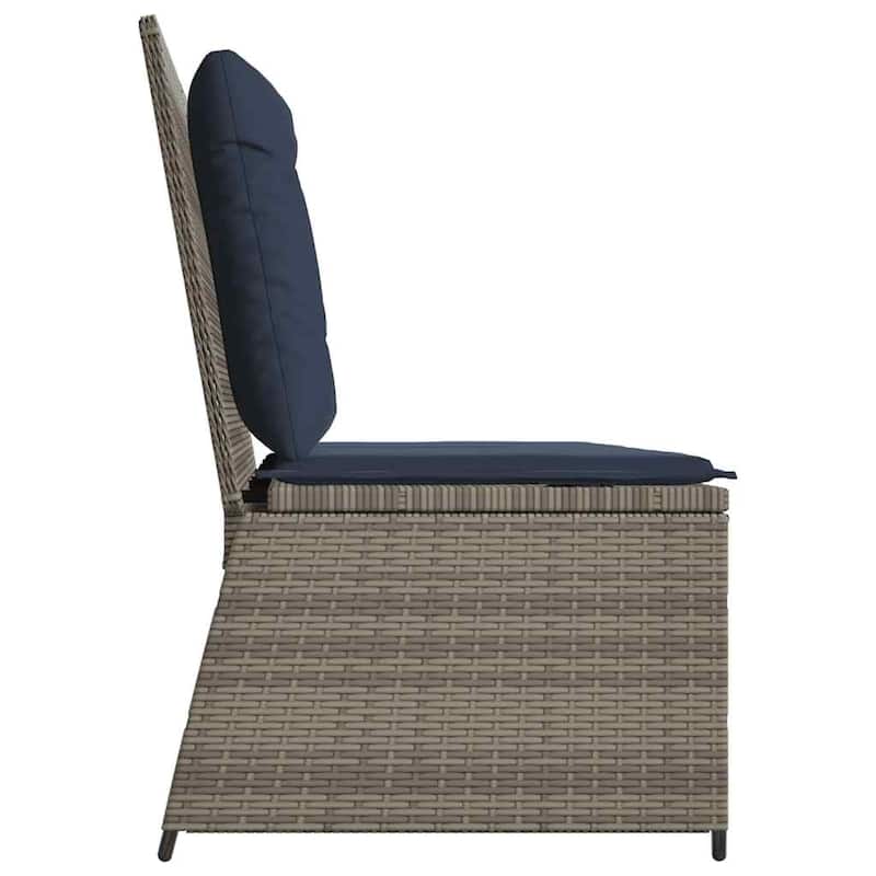 vidaXL Garden Bench with Cushion Brown Poly rattan - 26 x 43 x 37