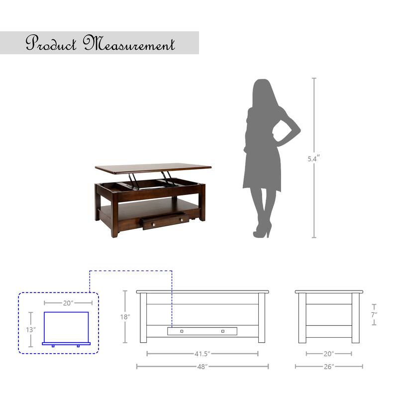 Elmira Wood Lift-Top Coffee Table
