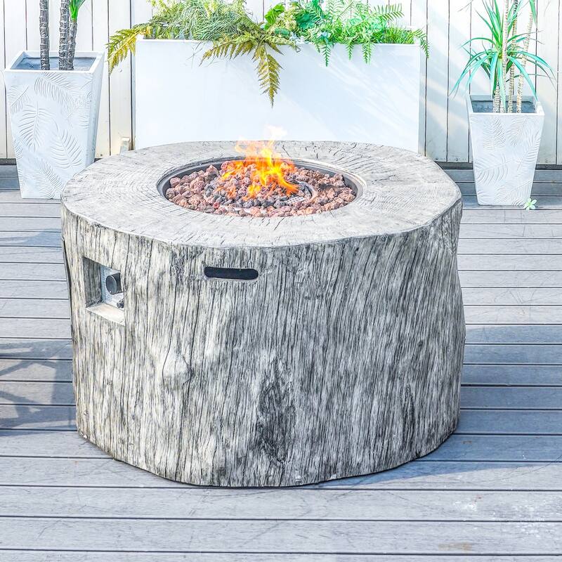 8-Seat Modular Outdoor PE Rattan Sofa Set with Multifunctional Terrafab Composite Fire Pit Table