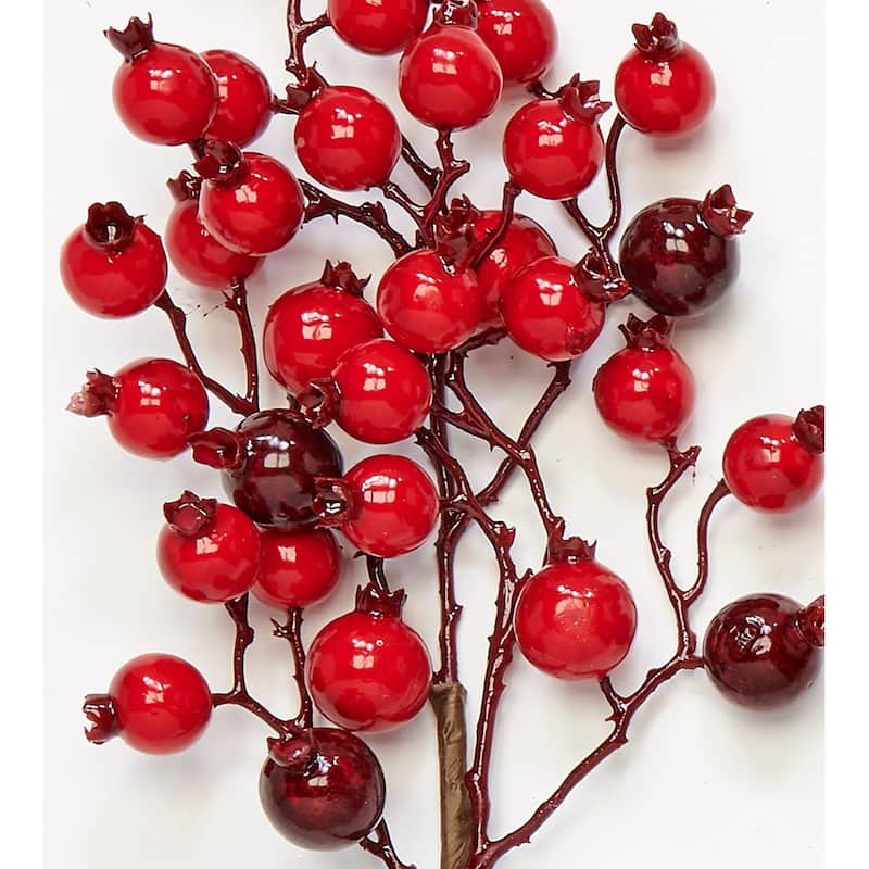 17" Artificial Christmas Large Red Berry Spray, Set of 3 - 17