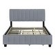 preview thumbnail 4 of 7, Modern Queen Size Velvet Upholstered Platform Bed with 2 Drawers and 1 Twin XL Trundle, Gray