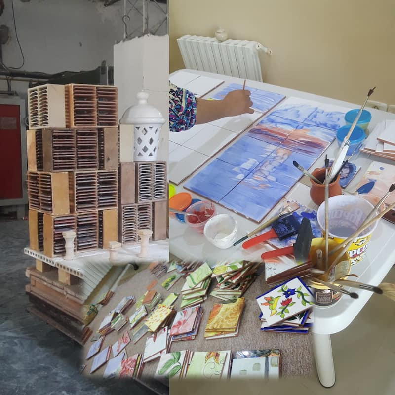 24x24 Assortment Backsplash Design 36pc Ceramic Tile Wall Mural Bed