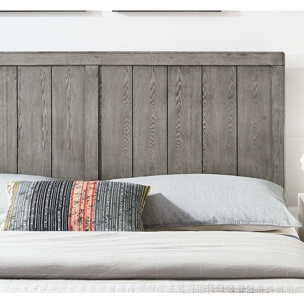 Widman Country Style Queen Size Grey Wooden Headboard