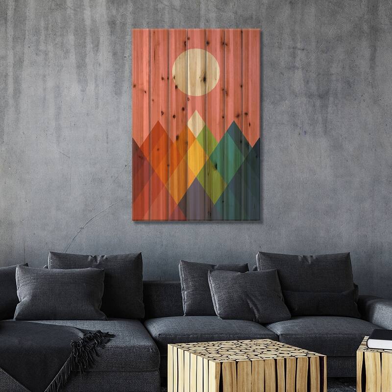 Rainbow Peak Print On Wood by Andy Westface - Multi-Color