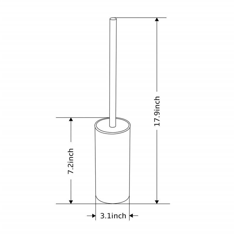 Toilet Bowl Brush - 17.09"L x 3.15"W x 3.15"H