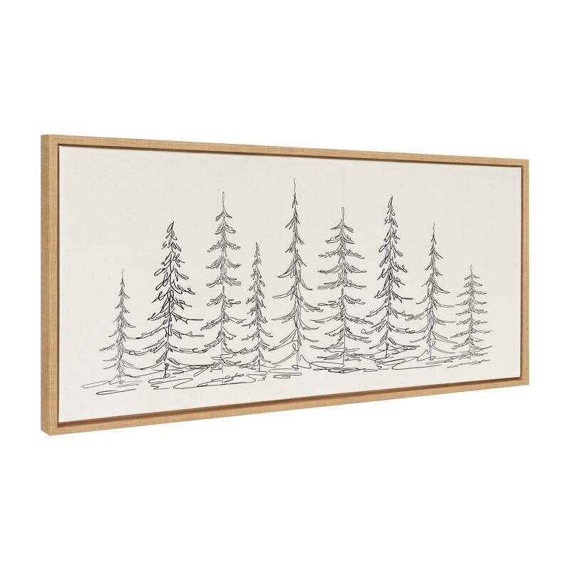 Kate and Laurel Sylvie Trees Canvas by The Creative Bunch Studio