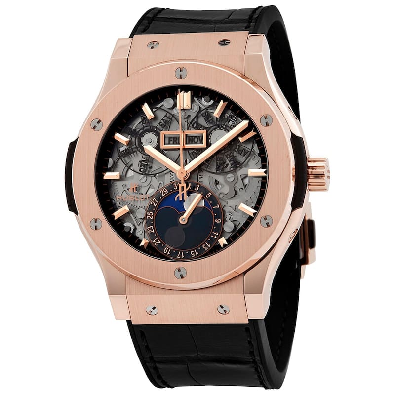 Hublot Classic Fusion Aerofusion Moonphase Sapphire Dial 18kt King Gold Men's Watch - King Gold