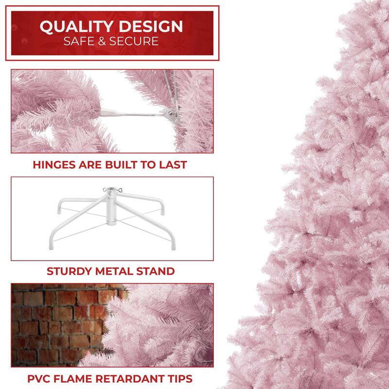 45ft Pink Spruce Artificial Holiday Christmas Tree with Metal Stand - 4.5 ft
