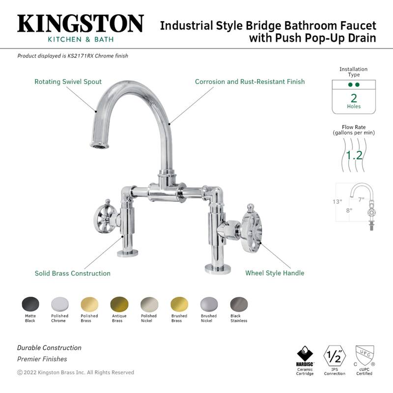 Kingston Brass Belknap Bridge Bathroom Faucet