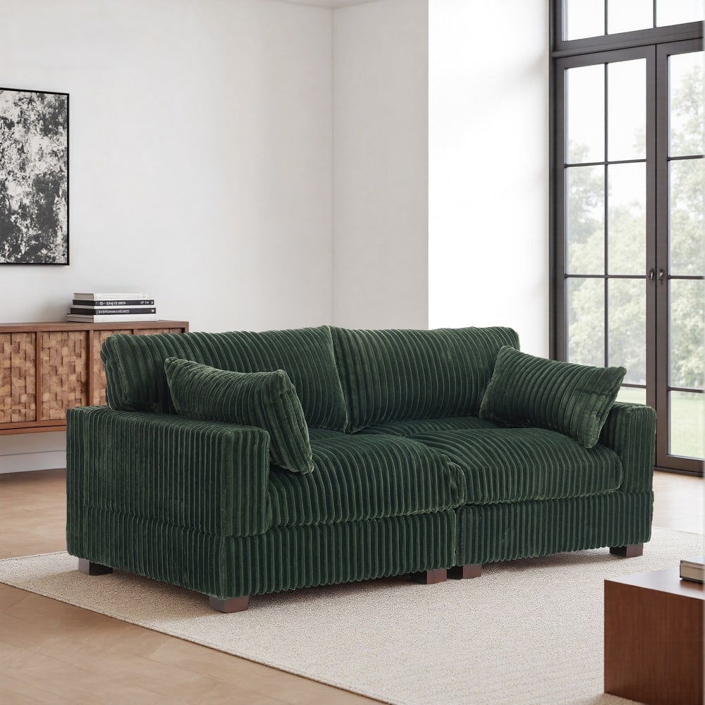 80"Plush Upholstery Loveseat Modular Sofa Couch